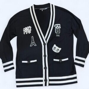 Karl Lagerfeld Paris collegiate-style cardigan‎